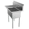 Koolmore 2 Compartment Stainless Steel  Commercial Kitchen Prep & Utility Sink with Drainboard SB141611-12L3 - alternate 2